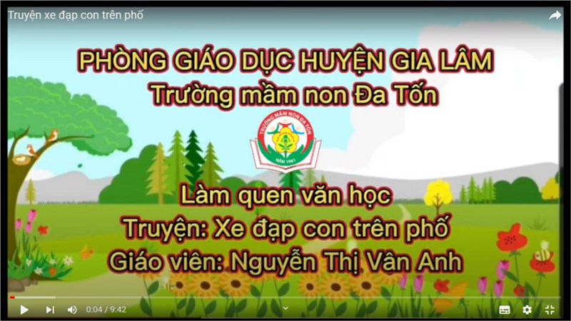 Truyện   Xe đạp con trên phố - Giáo viên: Nguyễn Thị Vân Anh